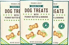 Trader J's Grain Free Dog Treats with Peanut Butter  Banana  Pack of 3