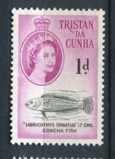 TRISTAN DA CUNHA; 1960 early QEII Pictorial issue fine MINT MNH Unmounted 1d.