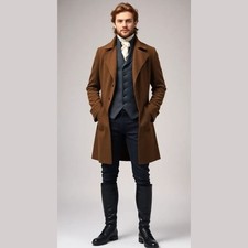 New Men's 19th Century Brown Wool Tailcoat, Only Coat For Sale