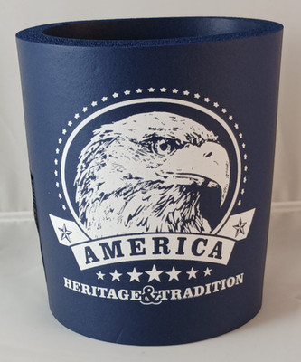 America Heritage & Traditions, Navy Blue Neoprene Can Koozie, New
