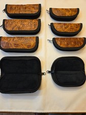 LEATHER KNIFE POUCH - ZIPPERED WITH PLUSH INTERIOR - HAND MADE IN THE USA