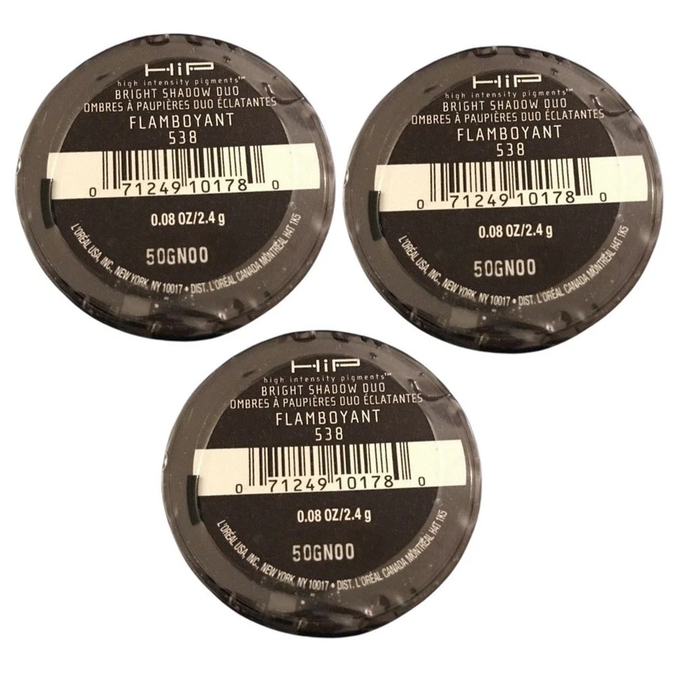 Pack of 3 L'Oreal HIP Studio Secrets Bright Shadow Duo, Flamboyant 538 - Image 3 of 4