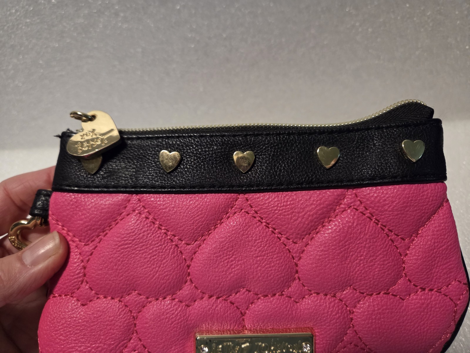 Betsey Johnson Hot Pink & Black Trapezoid Be Mine… - image 6