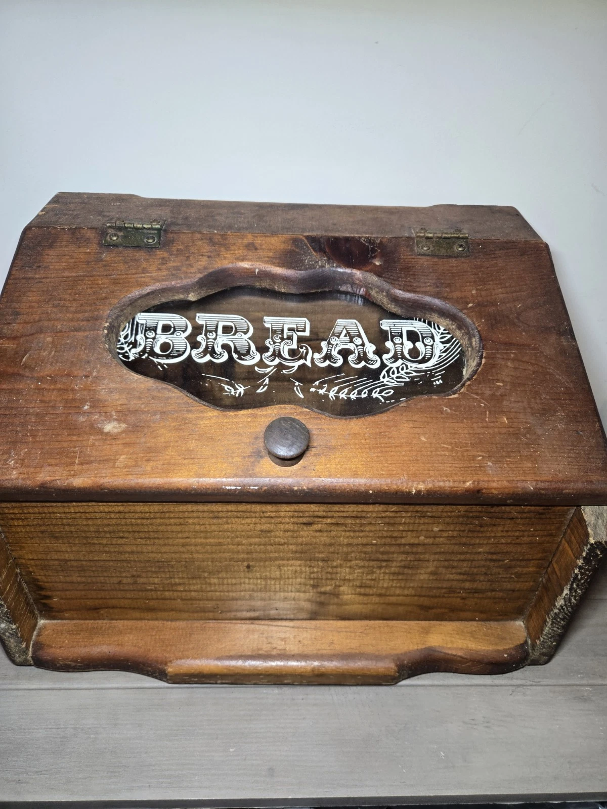 Bread Box Bin Vintage Wooden Flip Top Window Retro Food Storage
Opens in a new window or tab