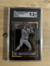 2024 1st Bowman Chrome Draft Sapphire Gold Refractor Jared Thomas #35/50
