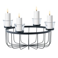 Moderne Deko Adventskranz KerzenstäNder Weihnachtsdeko Usha Schwarz