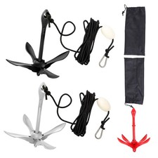 For PWC Canoe Jet Ski Marine Kayak Folding Anchor Kit W/ 26.2 ft Rope Buoy
