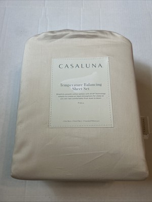 Full 300 Thread Count Temperature Regulating Solid Sheet Set - Natural -Casaluna