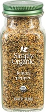 (Free Duty Tax) Simply Organic Lemon Pepper - Certified Organic, Kosher | 3.