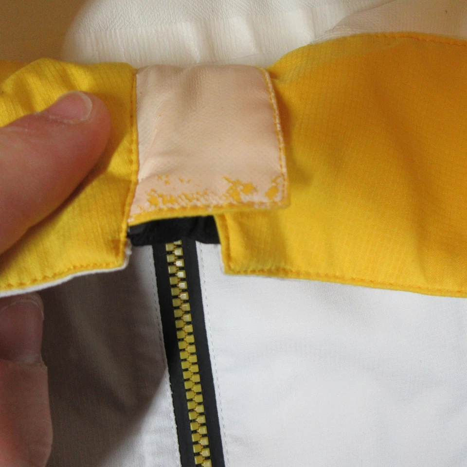 FootJoy Chaqueta de Lluvia Para Hombre Mediana Hidrolita Blanca Amarilla 1/2 Cremallera Manga Corta Foto 3 de 4