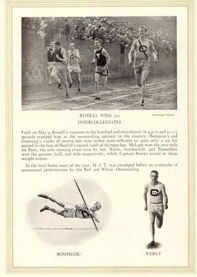 1926 Cornell University Cornellian Russell Wins 220 Intercollegiates Track Meet