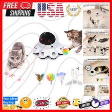 Cat Laser Toy, 2-in-1 Interactive Automatic Motion Activated Moving 8 Holes W...