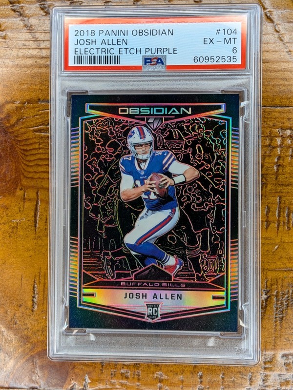 2018 Panini Obsidian - Josh Allen #104 Electric Etch Purple /75 (RC) PSA 6 Bills