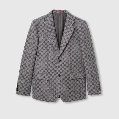56IT- Gucci GG Wool flannel jacket blazer grey - BNWT 798524