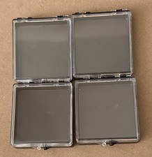 4 Blank Plastic Pin Presentation Display Cases Acrylic Hinged Box 2 3/8 X 2 1/2
