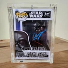 ⭐STAR WARS FUNKO w/Custom Case: Hayden Christensen signed DARTH VADER 597 BK-COA