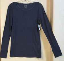 GAP Women’s Round Neck Pullover Navy Blue Longsleeve Shirt Size Small