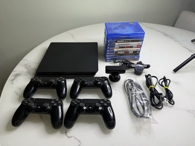 Sony PlayStation 4 Slim 1tb with 4 controllers and 10 games