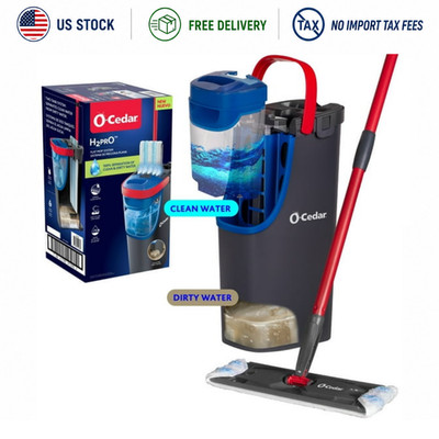 O-Cedar H2prO Flat Mop System Dual Tank Reusable Microfiber Pads Floor Cleaner