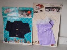 Vintage NOS 1986 Pound Puppy Purries Outfits Denim Jacket & Nightgown Tonka 1986