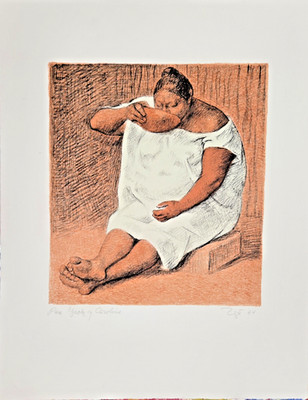 Francisco Zuniga ''Mujer Bebiendo'' (Woman Drinking''   1984 hand-signed litho
