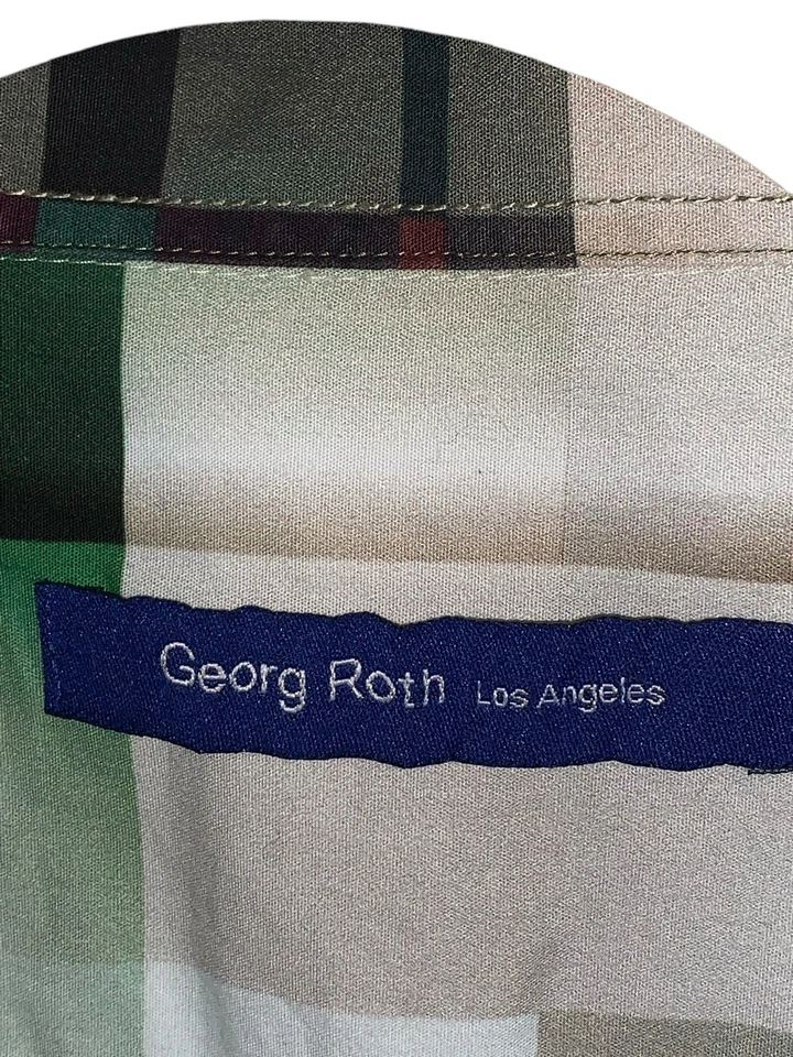 Georg Roth Shirt Mens Large Abstract Multicolor Long Sleeve Button Up Flip Cuff - Image 4 of 4