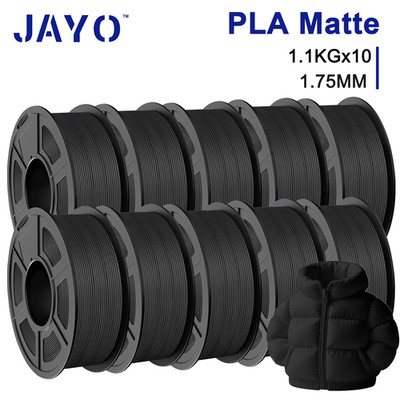 JAYO 10KG PLA Matt Schwarz 3D Filament mit Matter Oberfläche 1.1KG/Spule 1.75mm