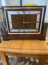   German Wooden West Minster Chiming Clock with Key and Pendulum Good Condition 
