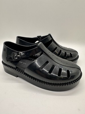 Mini Melissa Aranha 79/16 Black Jelly Sandals Fisherman Mary Jane Toddler 11