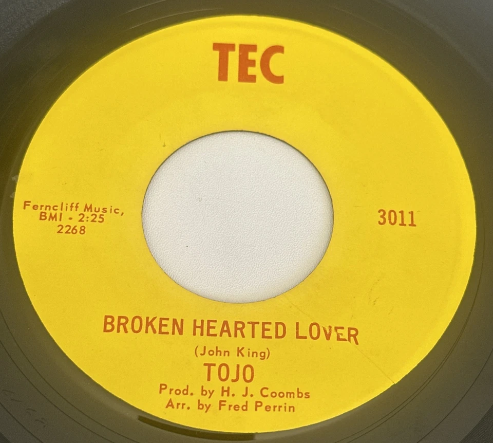 Tojo - Broken Hearted Lover ~ 7" Vinyl Record Soul Rare EX / M Foto 3 de 4
