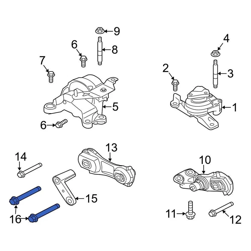 For Ford Police Interceptor Utility 13-15 Ford Engine Support Rod Bolt Foto 2 de 4