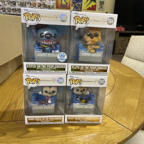 50Th Anniversary Walt Disney World The People Mover Funko Pop Set Stitch Mickey+