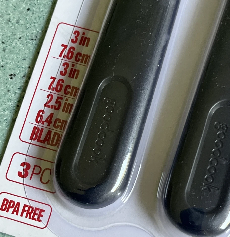 Juego de cuchillos utilitarios Goodcook de 3 piezas cubiertos de cocina cáscara dentada rebanada casco Foto 3 de 4