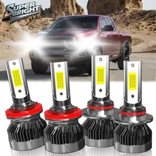 For Ram 4500 2011-2022 White 10000lm LED Headlight Bulb Kit Combo High Low Beam