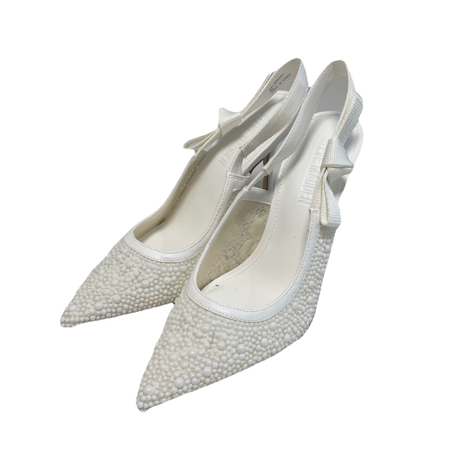 Steve Madden BRI WHITE LACE PEARL Heels Size 8