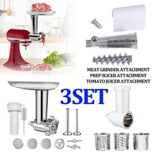 For KitchenAid Stand Mixer Oval Meat Grinder+Prep Slicer+Jams Juicer 3SETS USE