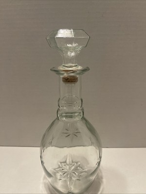 Vintage Hiram Walker Atomic STARBURST Glass Liquor Decanter Bottle W/Stopper