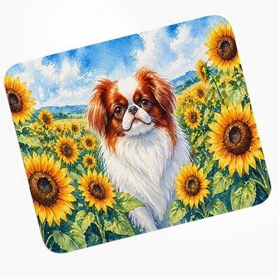 Caroline's Treasures Japanese Chin in Sunflowers Mouse Pad