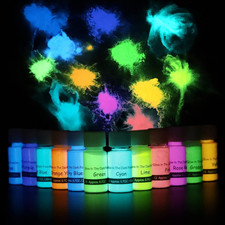 Glow in The Dark Pigment Powder, 12 Colors Luminous Powder Set for Resin