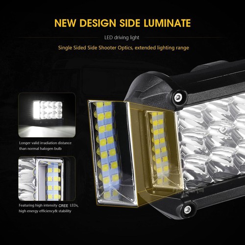 4"INCH 95W Side Lighting LED Work Light+Mount Brackets For Jeep Cherokee XJ MJ - Picture 4 of 12