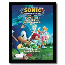 Image of 2023 Sonic Superstars Framed Print Ad/Poster Switch PS5 Xbox Series X Promo Art