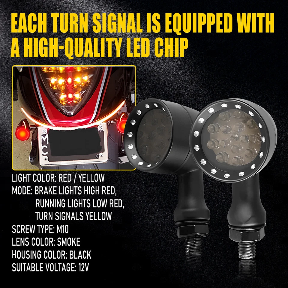 Светодиодные мигающие тормозные сигналы поворота для Yamaha V Star 250 650 950 1100 1300 - Изображение 3 из 4