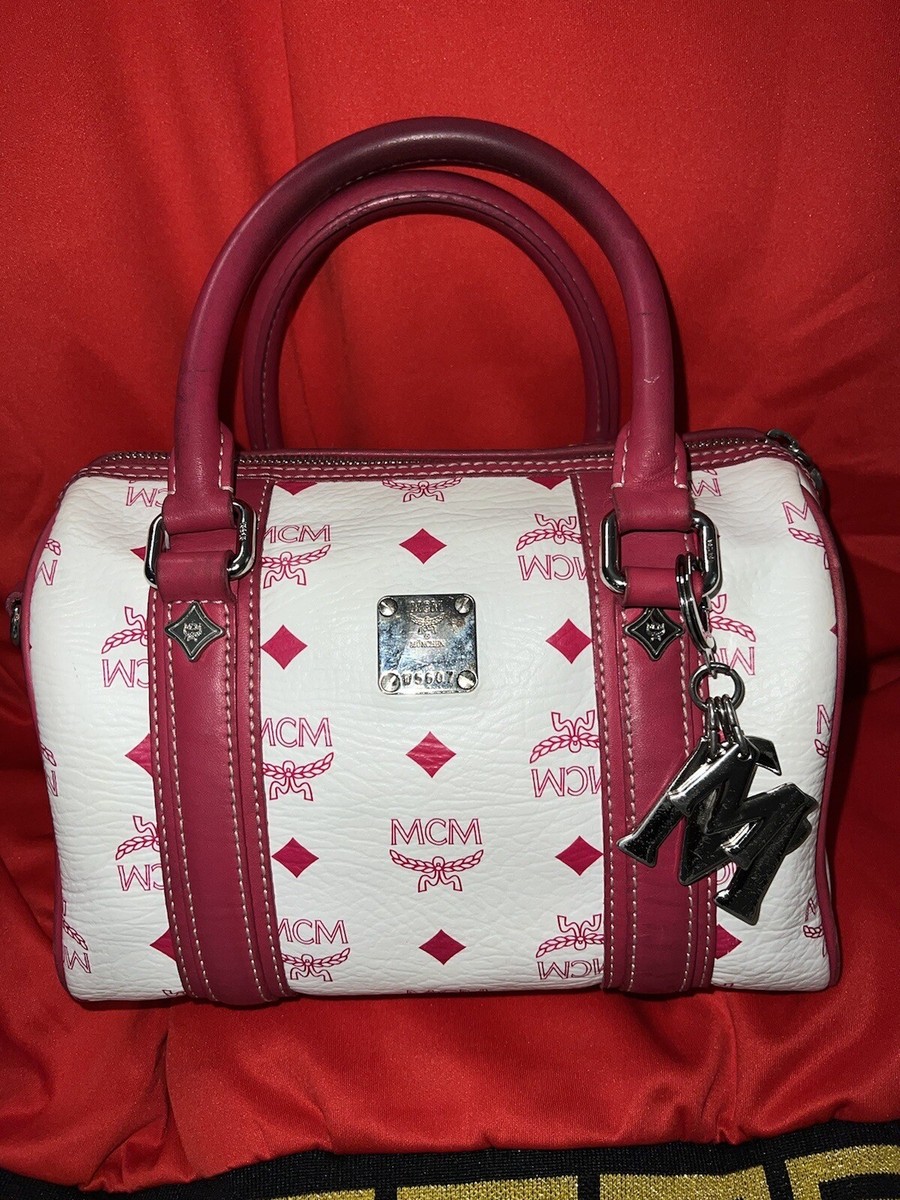 Mcm Pink Boston Bag Boston Bag Mcm Wristlet Red MCM Handbag Red
