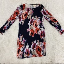 Kate Spade Dress Size 6 Cordette Hazy Shift Floral Garden Blue Pink Long Sleeve