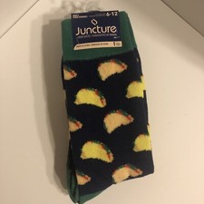 Taco Socks UnisexMens 6-12 Taco Crew, Novelty Food Cinco De Mayo Taco Tuesday