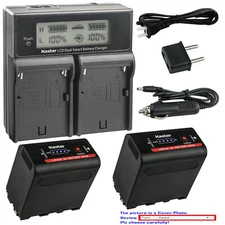 Kastar Battery LCD Dual Fast Charger for Sony NP-F960 MVC-FDR1 MVC-FDR3 PBD-D50
