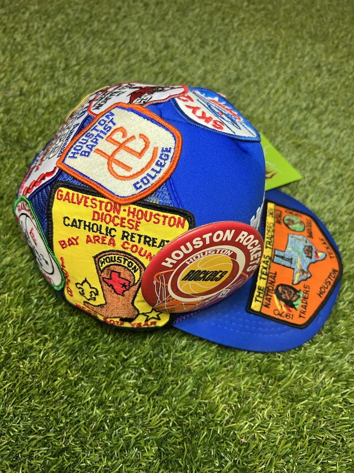 Royal Blue Vintage Mesh Trucker Hat  - Image 4 of 4