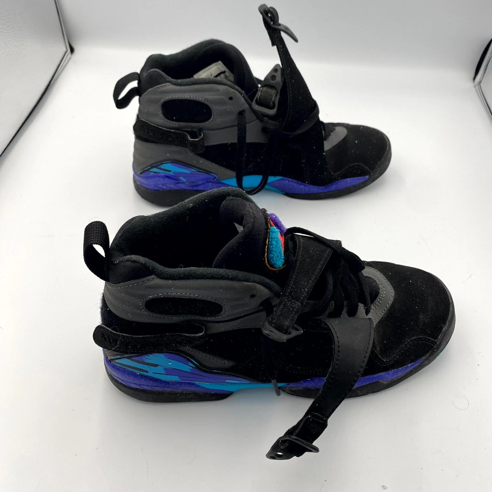 Scarpe da basket Air Jordan 8 Retro BG 305368 025 Youth 7 nere Aqua 2015 sneaker