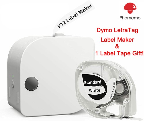 DYMO LetraTag Handheld Label Maker Label Tape LT-100H Phomemo P12 Printer LOT - Picture 20 of 30