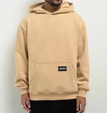 Shaka Wear Hoodie Mens Super Heavyweight Cotton Essentials Oatmeal Fleece  XL 